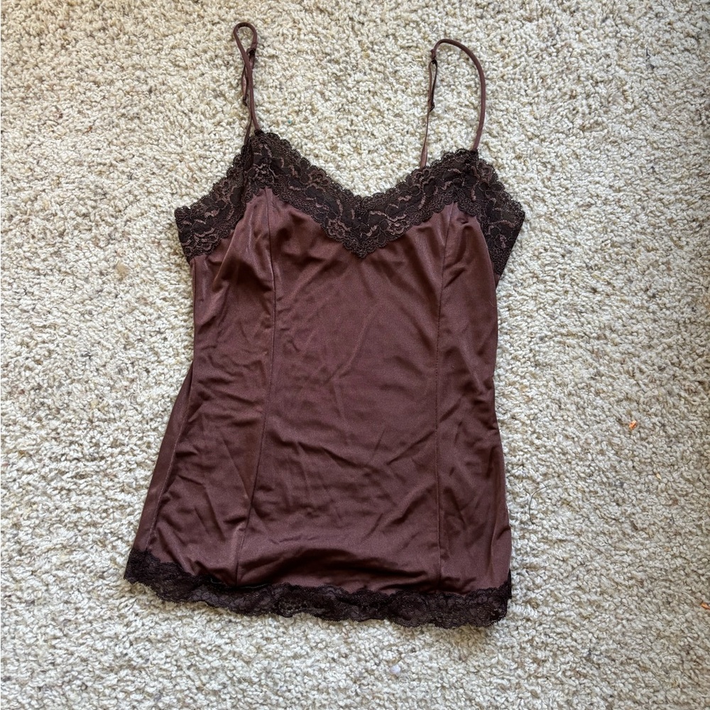 Victoria's Secret Chocolate Camisole with Lace Accents